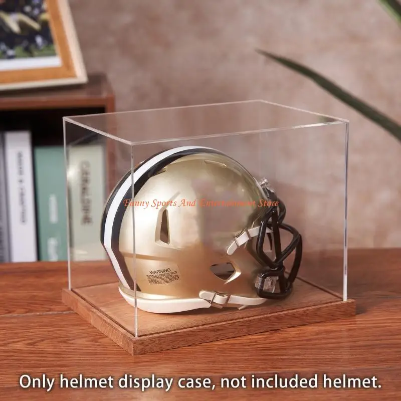 C4DE Dustproof Clear Helmet Display Box Football Helmet Display Case Collector Box for Helmets, Sports Collectibles
