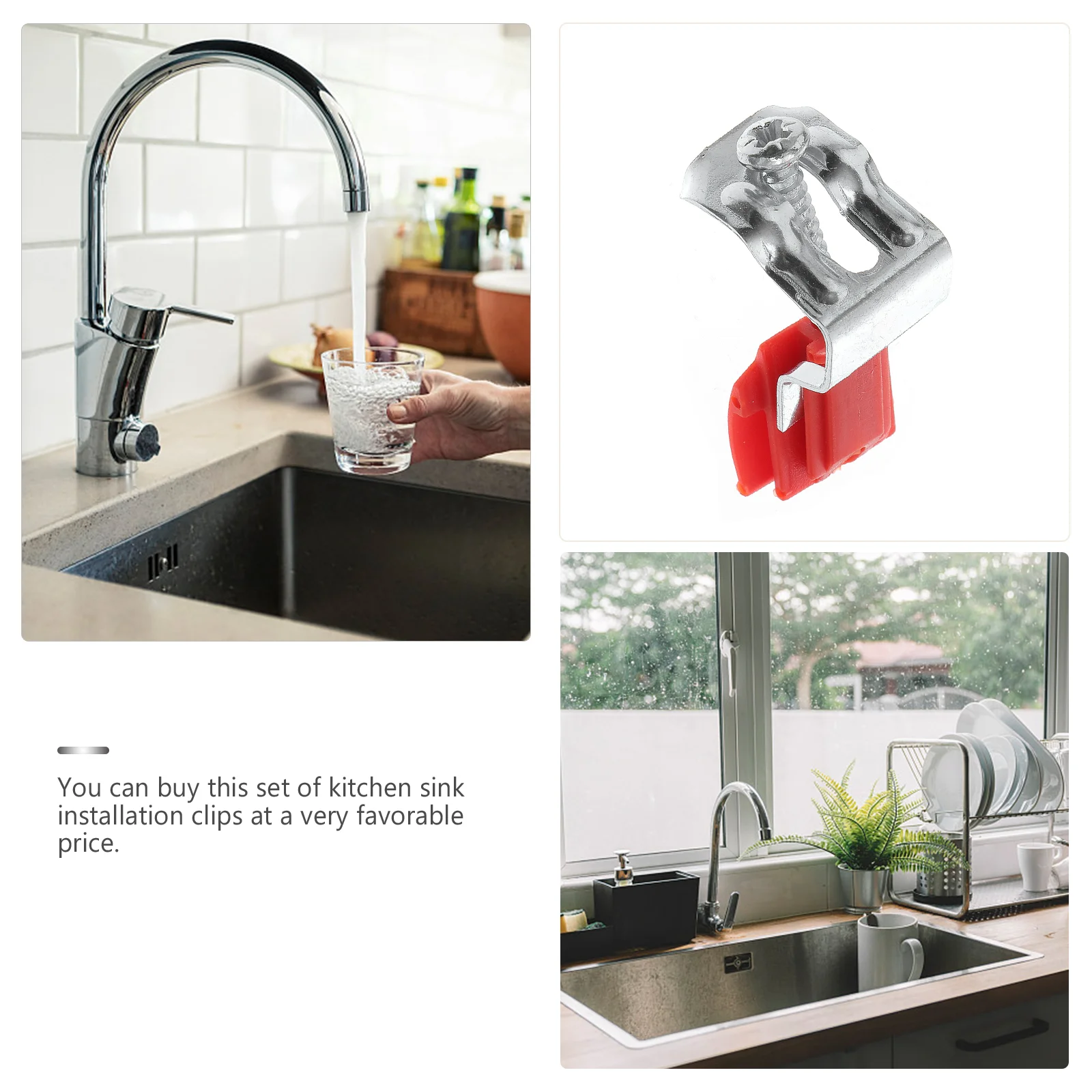 Granite Tools Racks- 5Pcs Kitchen Sink Fixing Clips with Swivel Joint, Undermount Sink Clips Sink Mounting Bracket