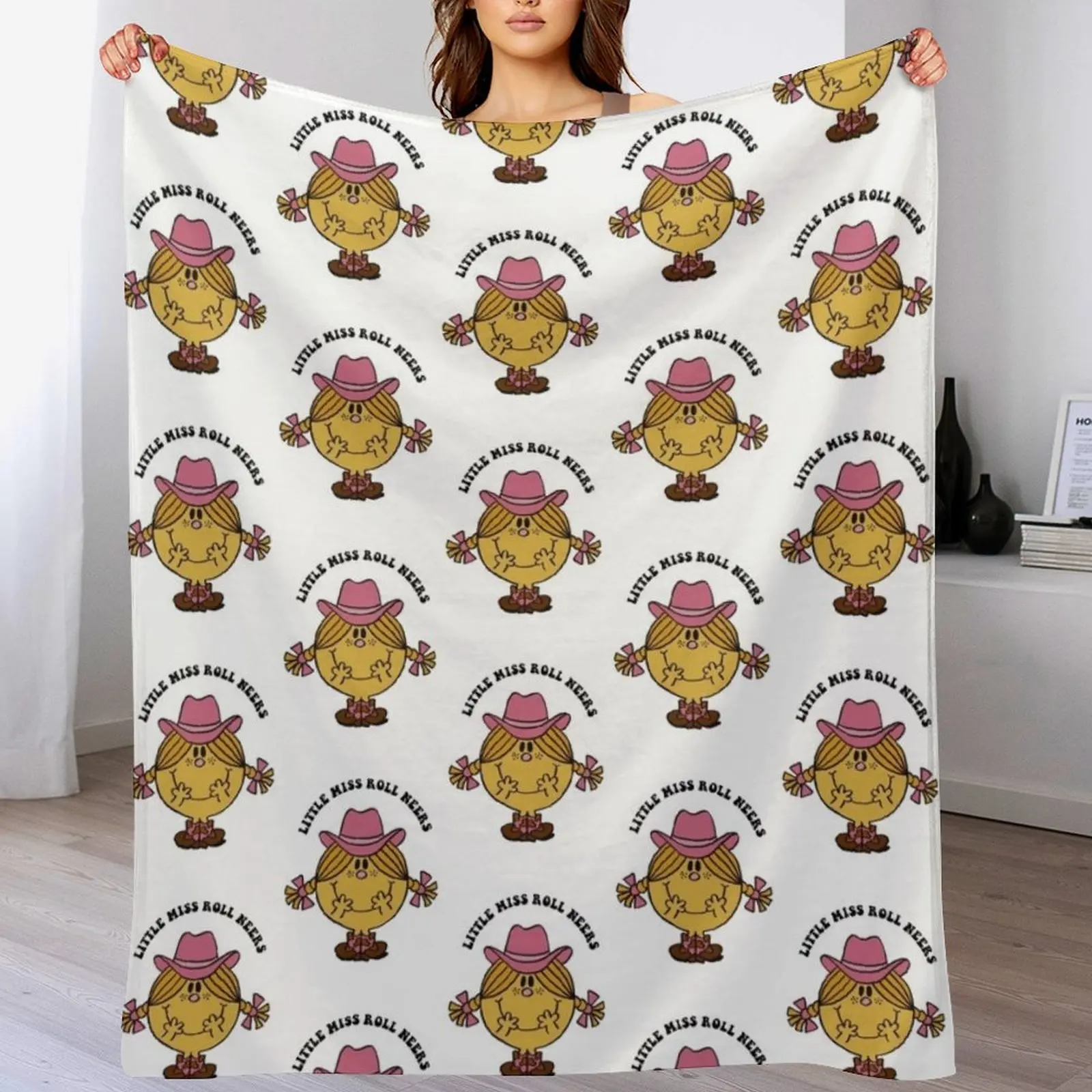 

Little Miss Roll Neers Throw Blanket Travel Size Cozy Blanket for Plane Train