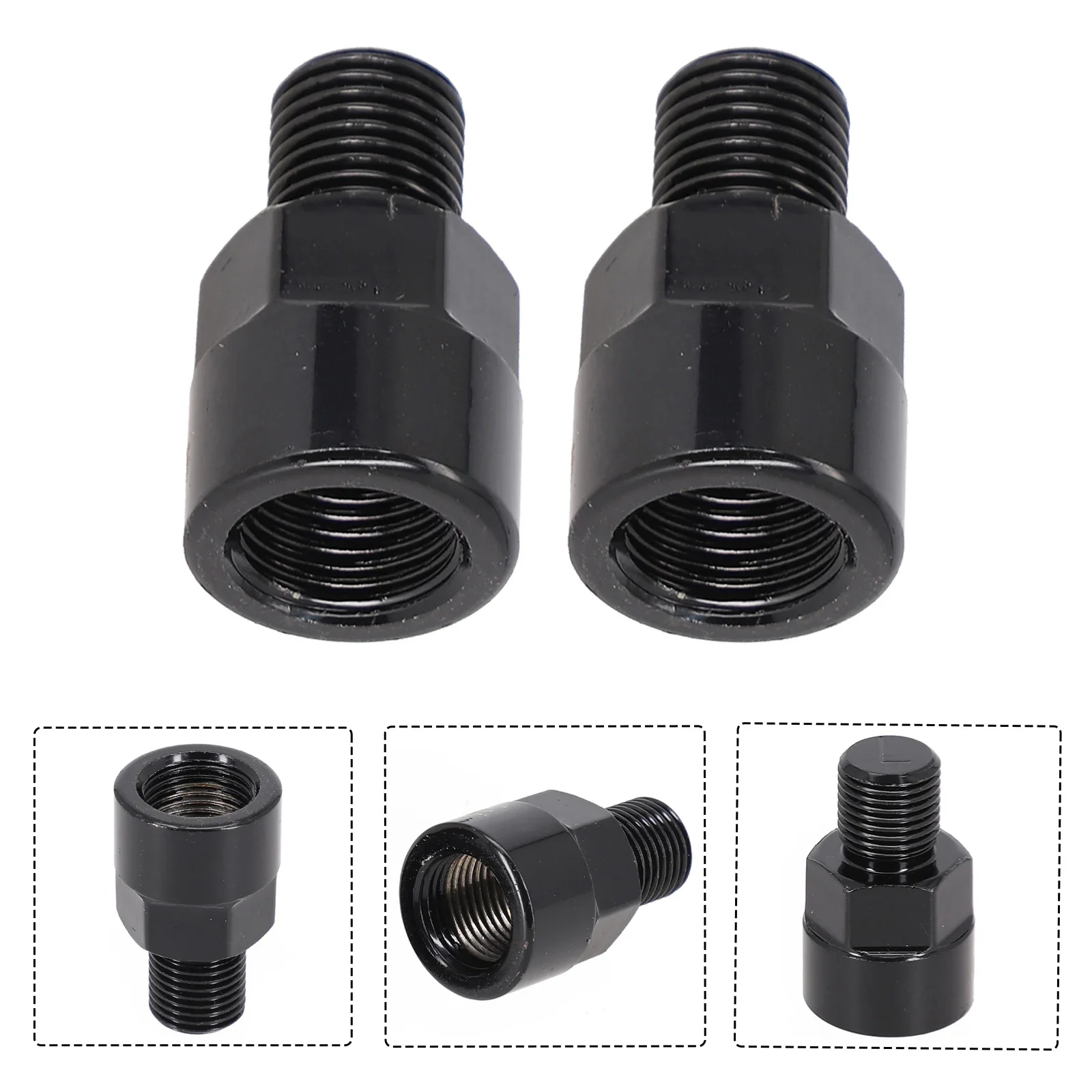 Pedal Adapter Convert 12mm Cranks To 14mm Pedals Aluminum Alloy Material Black Color Enhance Bike Functionality
