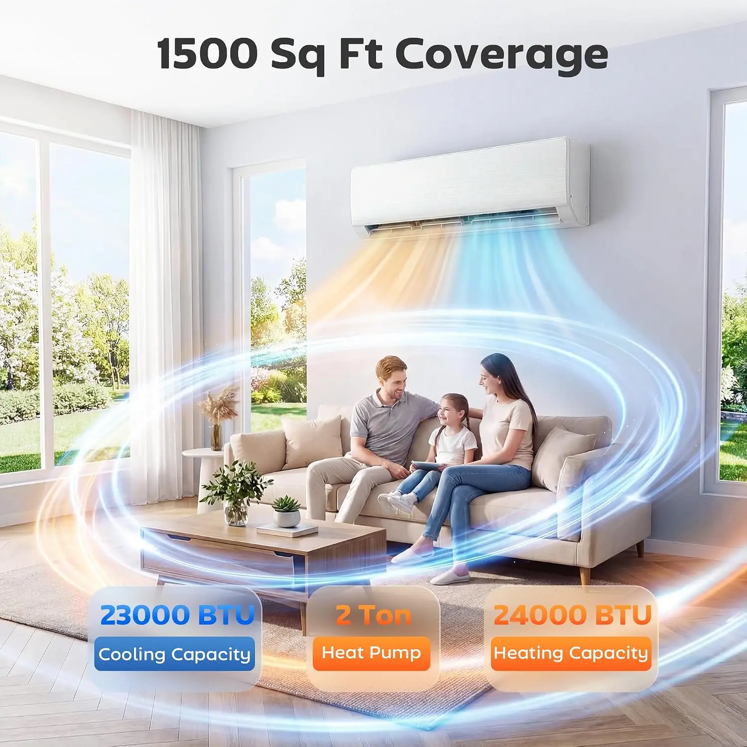 24000 BTU Mini Split AC/Heating System, 22 SEER2 230V Heat Pump WiFi, Customized