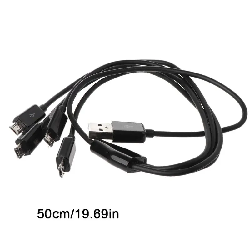 2024 New Multi Micro USB Charging Cable USB 2.0 A Male to 4 Micro USB Male for Power Bank/ Computers for Travel