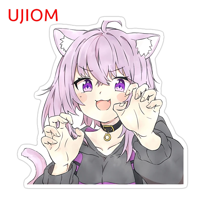 UJIOM Nekomata Okayu Graffiti Wall Sticker Hololive Cartoon Waifu Fridge Decal Scratch Proof Graffiti Bathroom Accessories