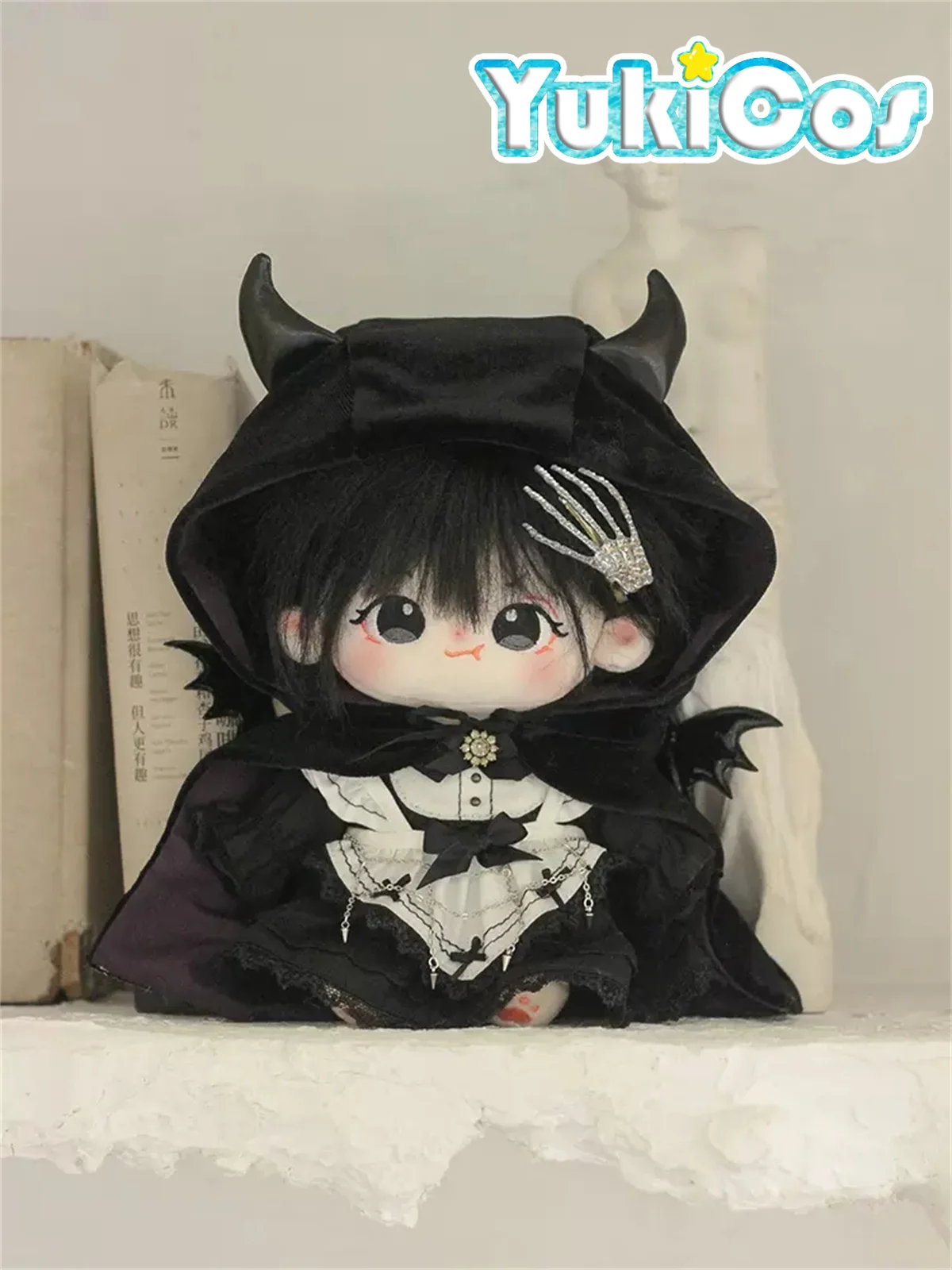 Halloween Witch Majo Dark Gothic Demon Lolita Maid Costume Stuffed Plush 20cm Doll Doll's Clothes Dolls Accessories FS