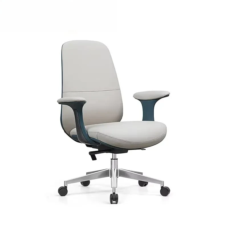 PU Leather Thickened Revolving Lounge Computer Chair Comfortable Executive Office Chair with Middle Back Support Ergonomic