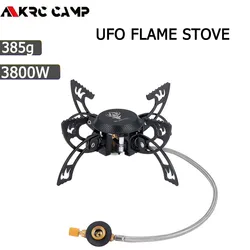 UFO 3800W fornello da campeggio fornello a Gas da esterno antivento 30kg capacità portante 380g fornello da campeggio leggero portatile per barbecue