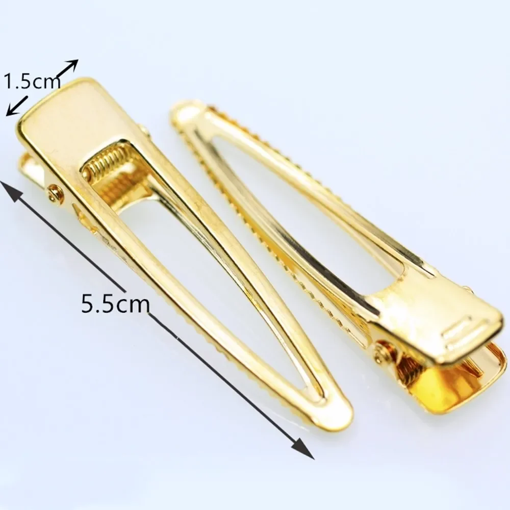 10 قطعة/الوحدة مشبك شعر ذهبي/فضي اللون مع كلمة واحدة؛ الديكور اليدوية مشبك منقار البط DIY كريستال قطرات الراتنج الوصول