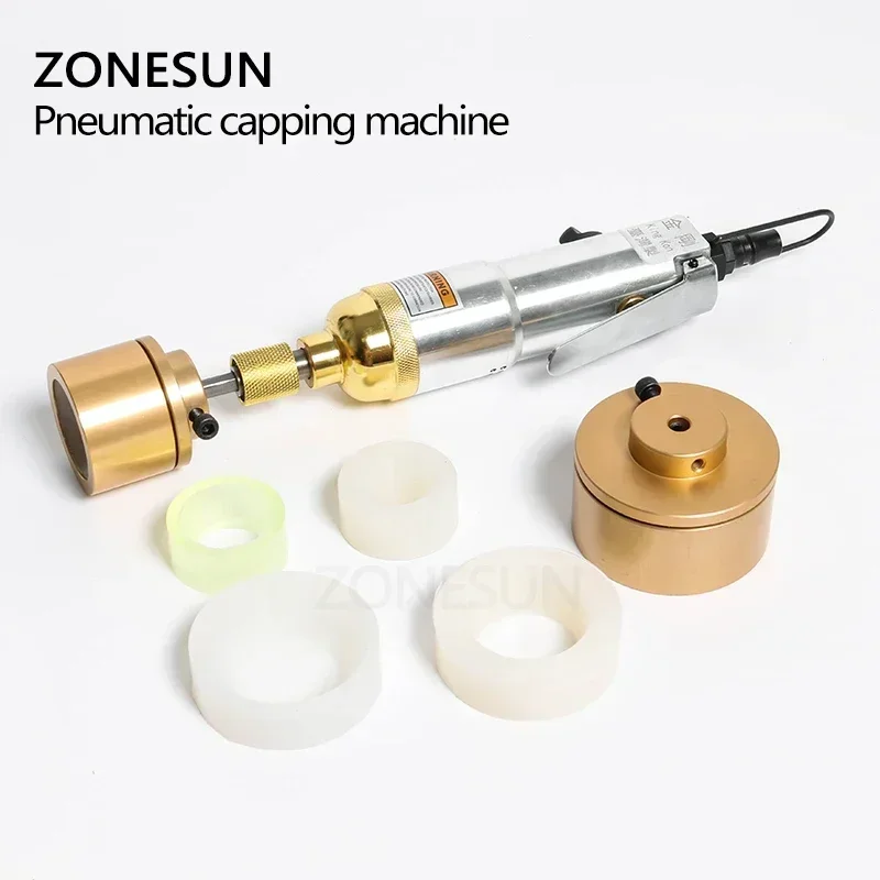 

ZONESUN Hand-held Capping Machine 28-32mm Customizable Small Pneumatic Screwing Machine Plastic Glass Wine Bottle Cap Making
