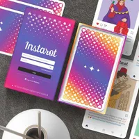 12*7cm InsTarot: A 78-Card Social Lifestyle Caption Tarot Deck 2.75 X 4.75'' Packaging Rigid Box Sparkling Purple Gilded Edges