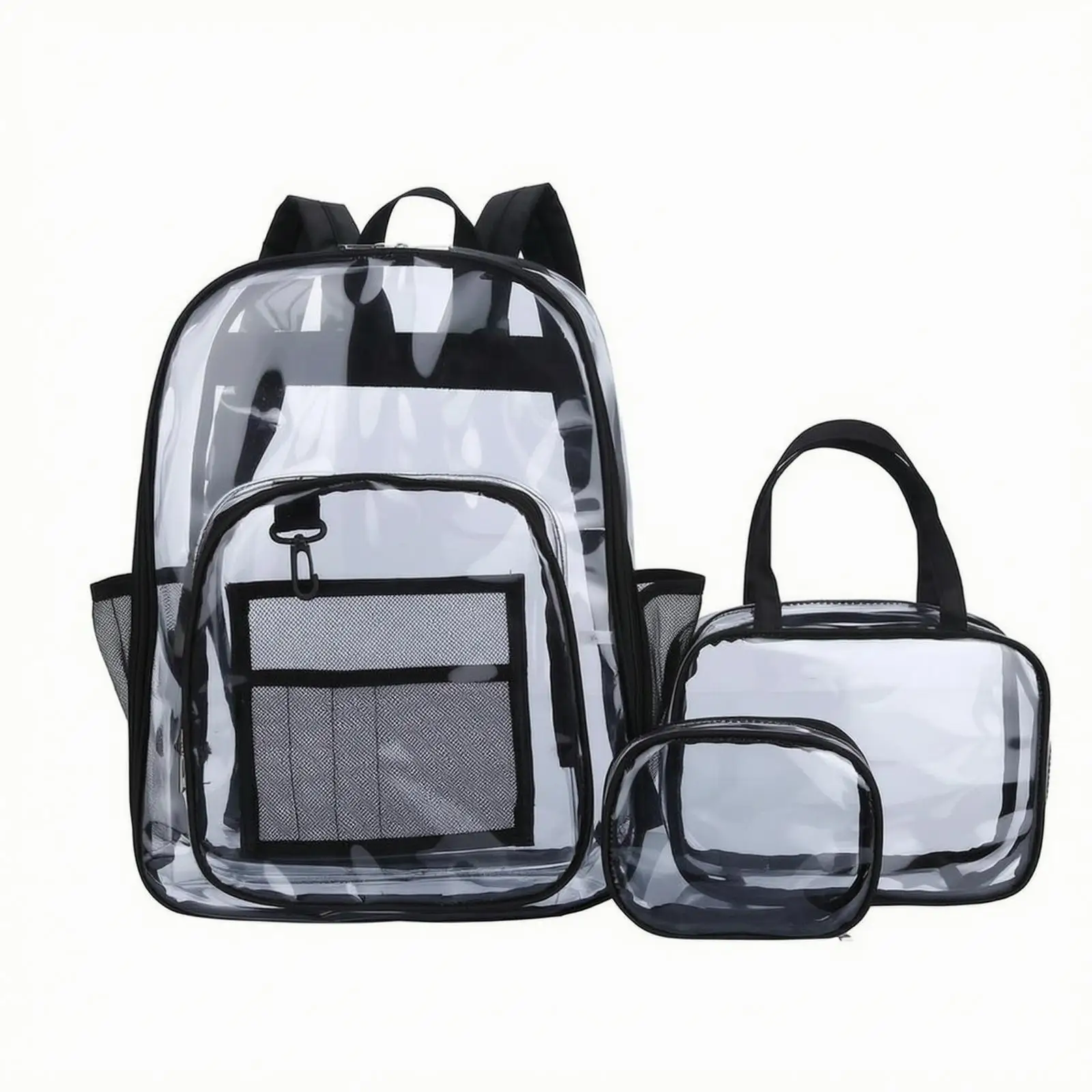 Clear PVC Laptop Backpack for 15.6 Inch Students Waterproof Travel Daypack