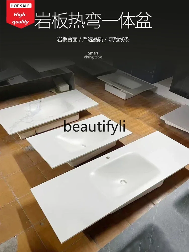 

Rock slab hot bending integrated basin countertop home improvement washbasin bathroom cabinet washbasin washbasin D1089