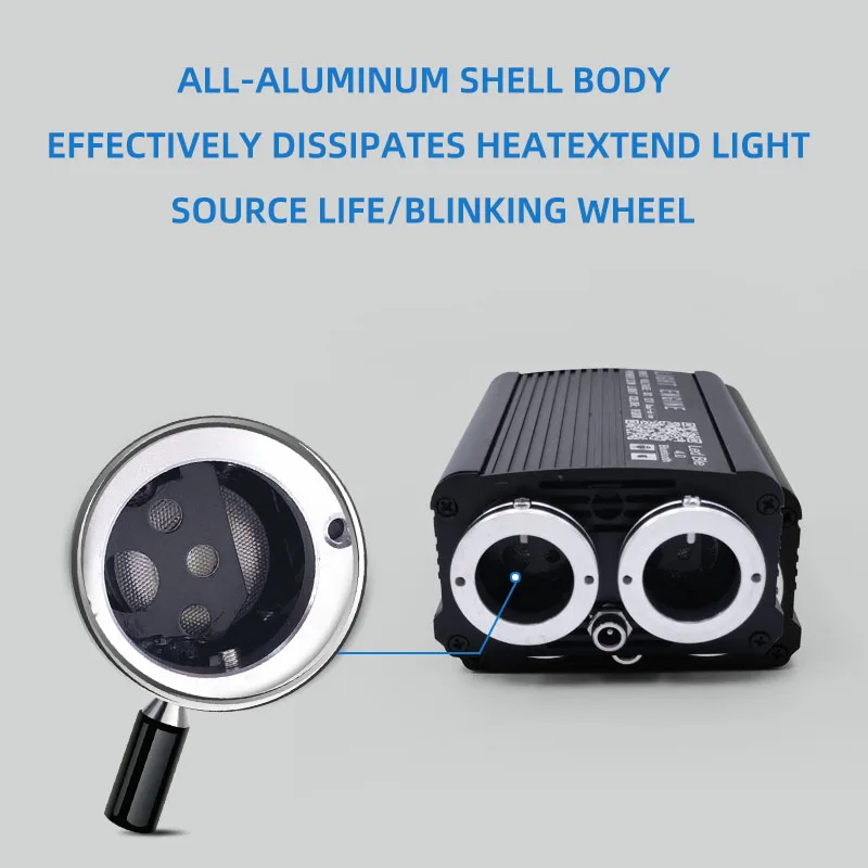 Funkelndes Sterndach, Glasfaserlicht mit Drehteller, Doppelkopf, zwei Farben, RGBW, All-in-One-Meteor