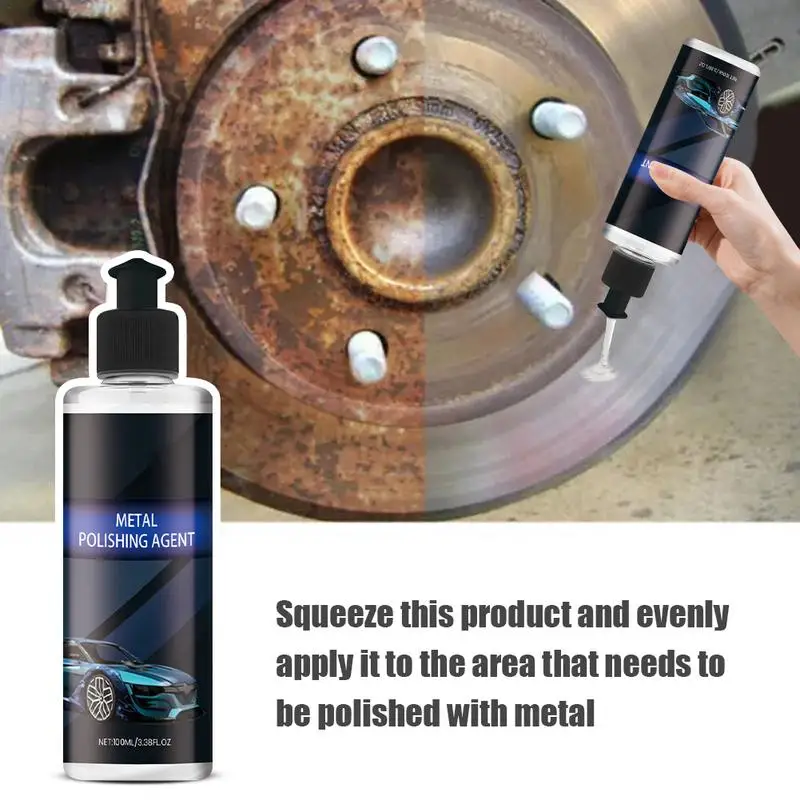 Heavy Metal Polish Steel Polish 100ml Chrome Cleaner Anti-Rust Water-Resistant Removes Iron Particles In Car Paint Prevents Rust