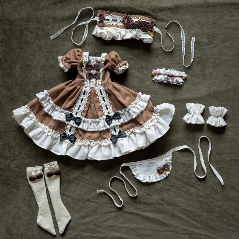 Sukienka dla lalki BJD, ubranka dla lalki 1/4 MSD MDD, akcesoria do przebierania lalki, prezent dla lalki, ubrania DIY Lolita (bez lalki)