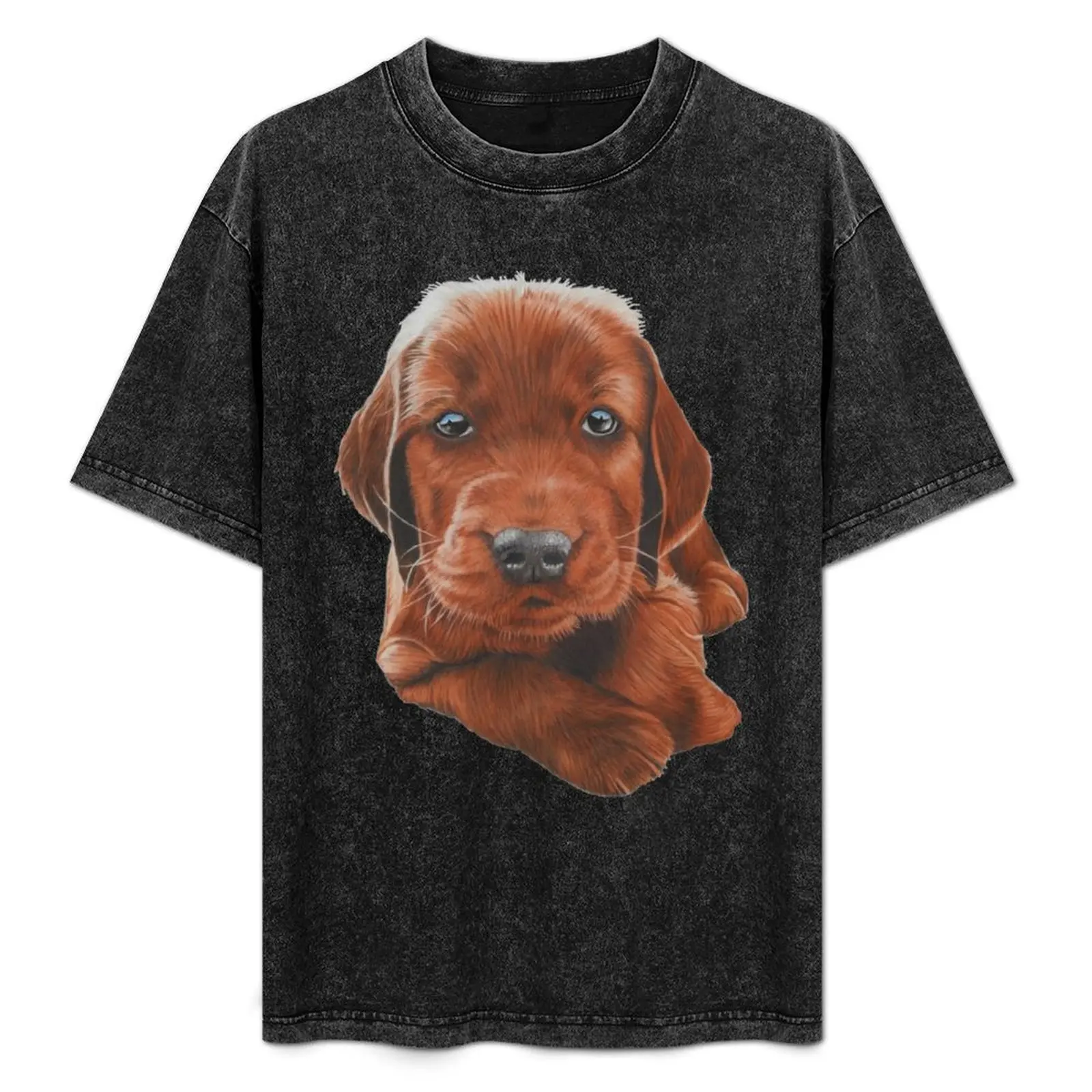 

Irish Setter Puppy T-Shirt sweat plus size tops blacks Men's t shirts