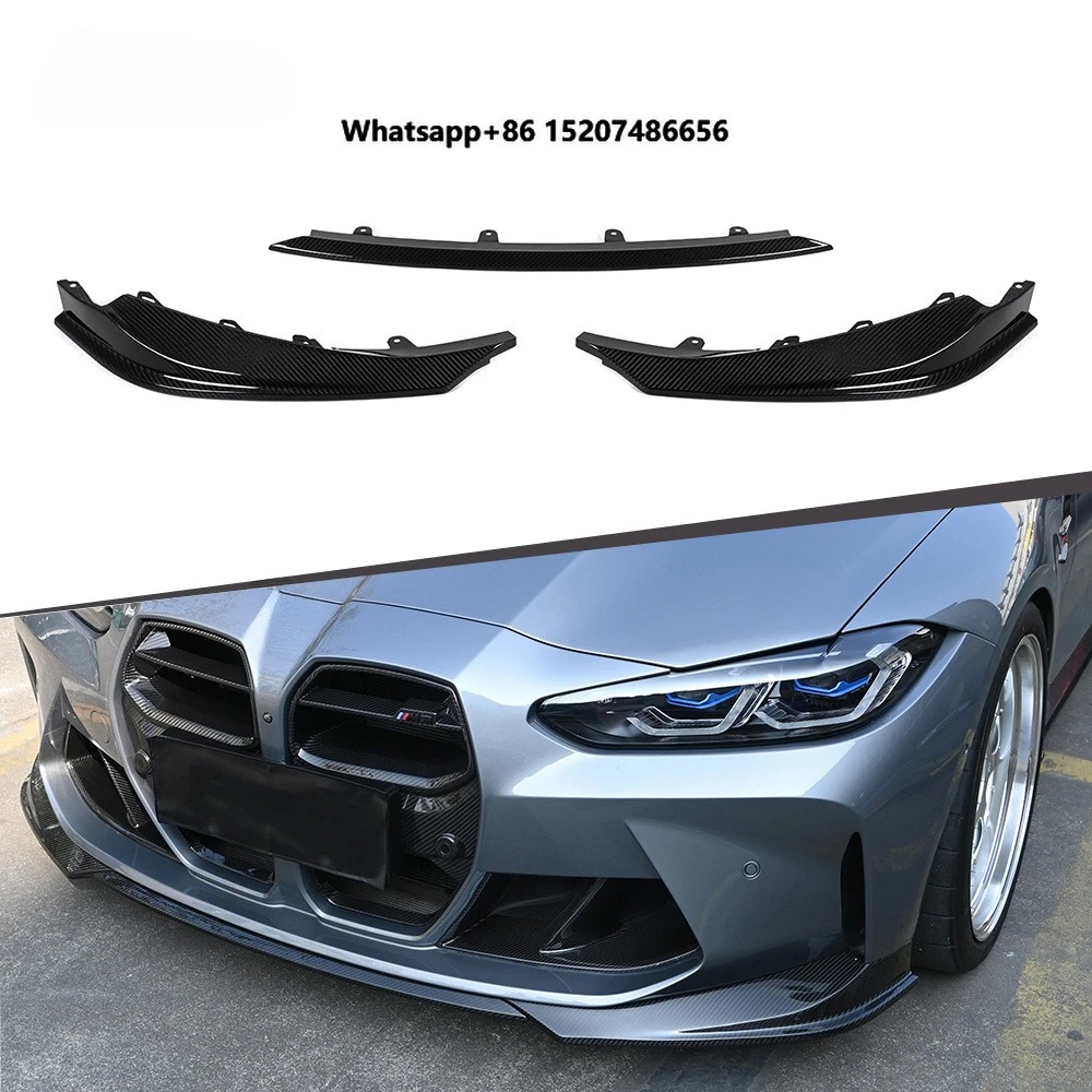 Dry Carbon Fiber N Style Front Bumper Splitter Front Bumper Lower Lip Front Chin Spoiler Body Kit for  G80 G82 M3 M4