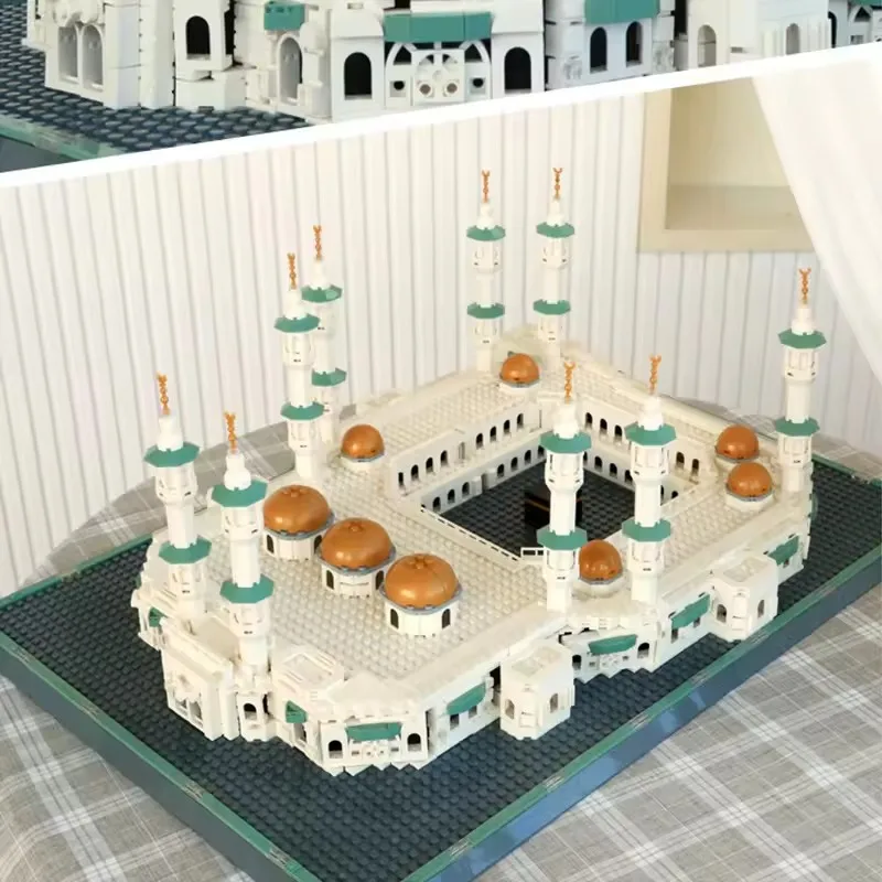 2274PCS Arabische Mecca Moschee Bausteine Großformatige Welt Berühmte Architektur Modell Montage Ziegel Spielzeug Für Kinder Geschenk