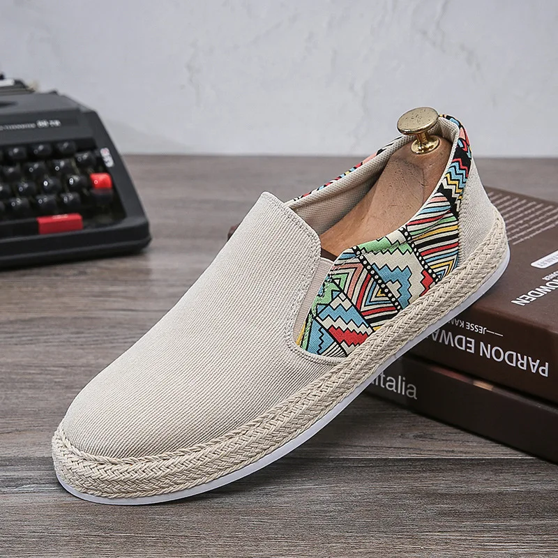

Men's casual shoes, corduroy fisherman's shoes, canvas shoes, board shoes, men's one-legged lazy shoes, cloth shoes