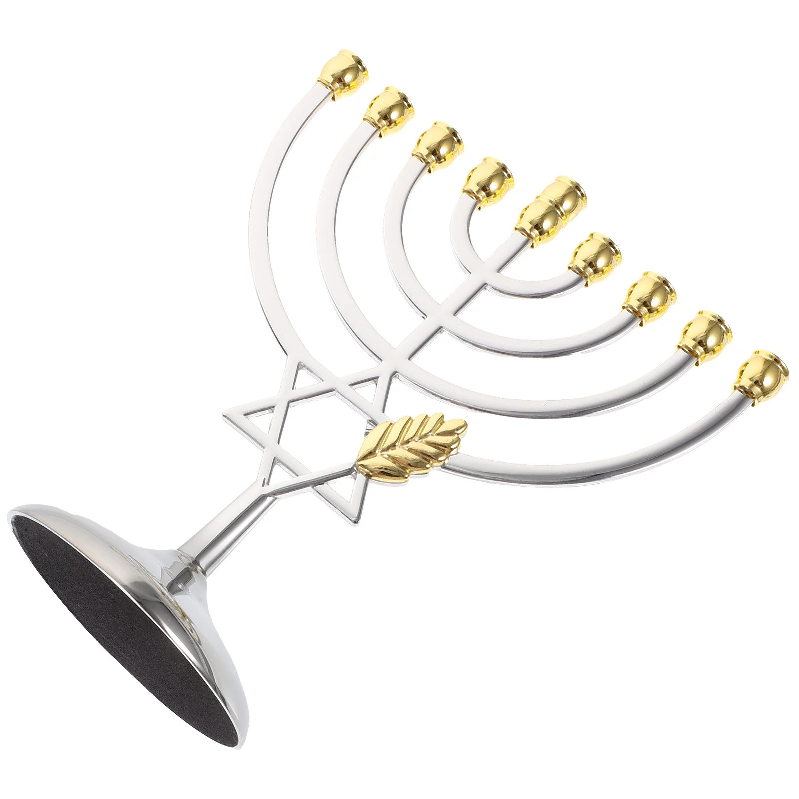 Desktop Adornment Jewish Holder Decorative Candlestick Metal Ornament 9 Branch Base Hanukkah Holders