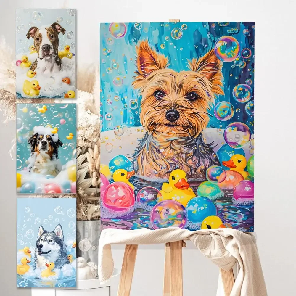 الحيوان الاستحمام الكلاب المشارك الحديثة الجدار ملصق فني ملصق لغرفة المعيشة غرفة نوم بار ديكور المنزل جدارية اللوحة الديكور #3