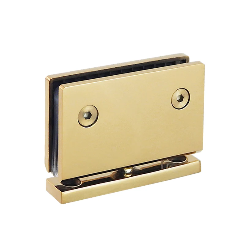 360° Rotating Shaft Shower Room Glass Door Heaven and Earth Clip 304 Stainless Steel Hinge Bathroom Glass Clip Titanium Gold