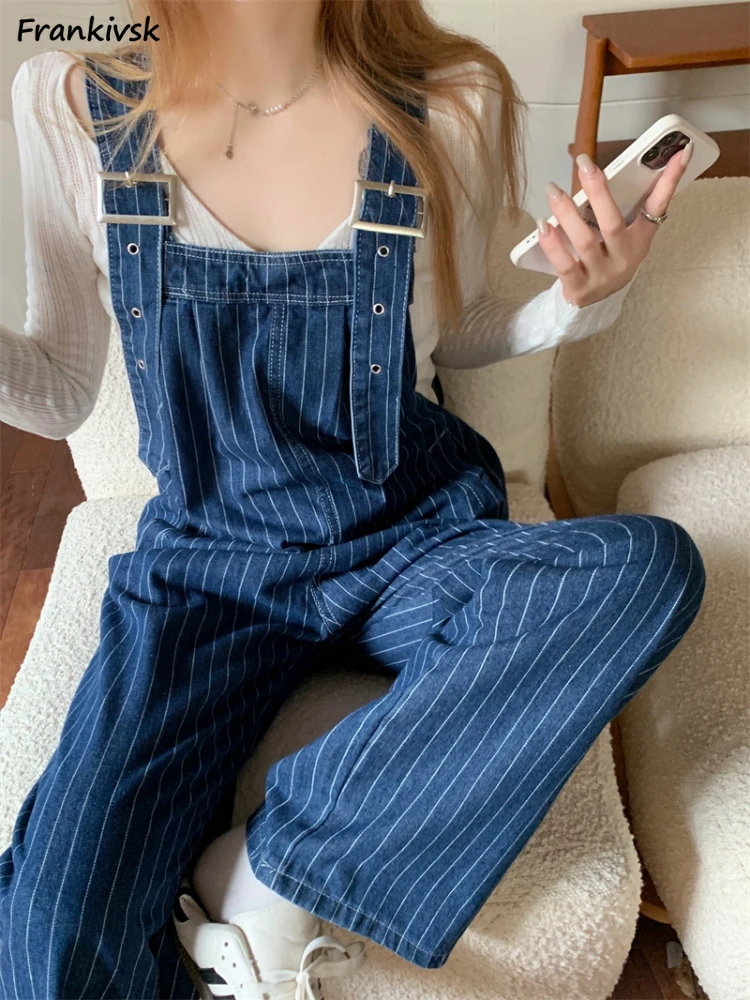 Women Jeans Hotsweet American Style Schoolgirls Baggy Overalls Daily Trendy Multi Pockets Mopping Temperament Tender Lovely 2023