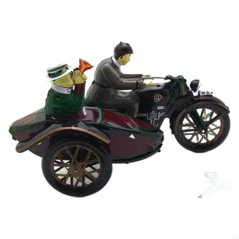 

J2HF Decorative Men On Tricycle Tin Toy Evoking Nostalgic Memories Photo Props