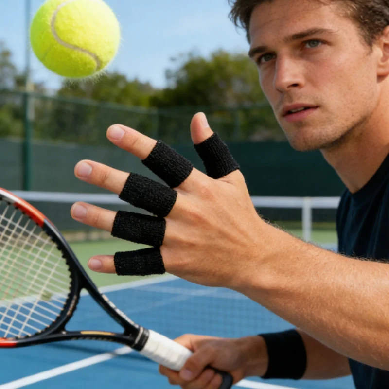 10Pcs Nylon Finger Sleeves,Elastic Sports Guards for Boxing,Basketball,Football,Breathable Protectors for Men and Women