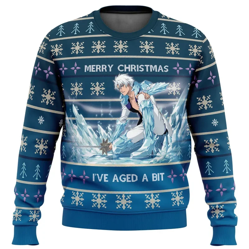 Toshiro Hitsugaya Bleach Thousand-Year Blood War Ugly Christmas Sweater 2024 New Fashion Cartoon Anime Men Women Hoodie Pullover