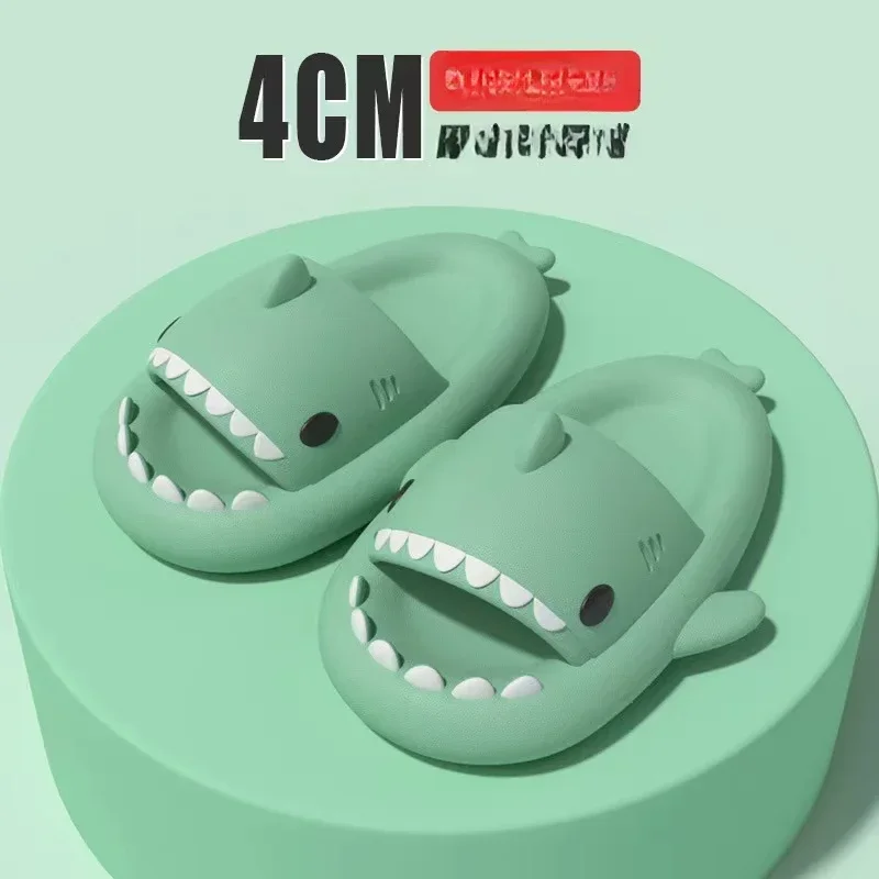 Summer Slippers Lovely Shark Slides Outdoor Women Shoes Flip Flops Men Couples Cartoon Eva Shoes Bathroom Non-Slip Sandals image 6