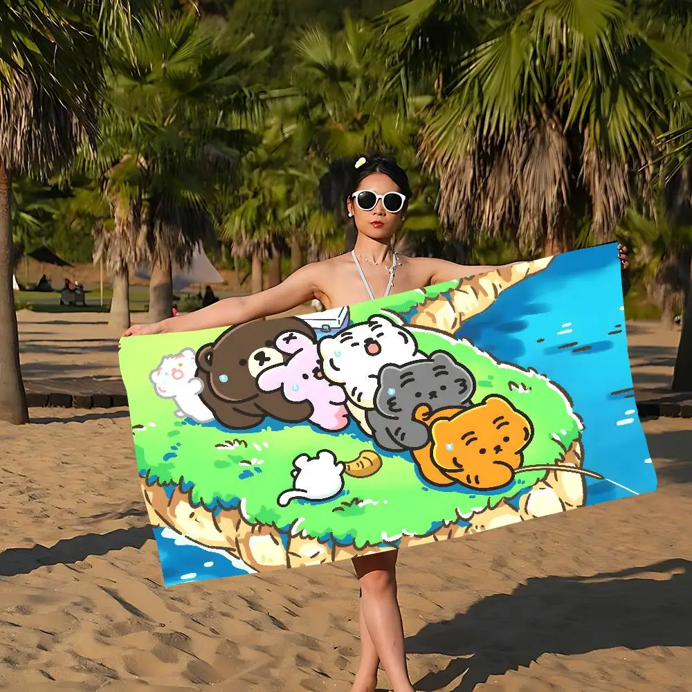 M-Muzik-Tiger Playful-Graphic Microfiber Printed Beach Towel Mountain Climbing Yoga Beach Swimming Running Absorbent Soft Towel