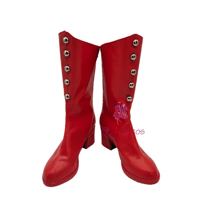 Anime Character Mother of Ultra Cosplay Shoes Red Handmade Boots Faux Leather Boots Carnival Party Halloween Boots