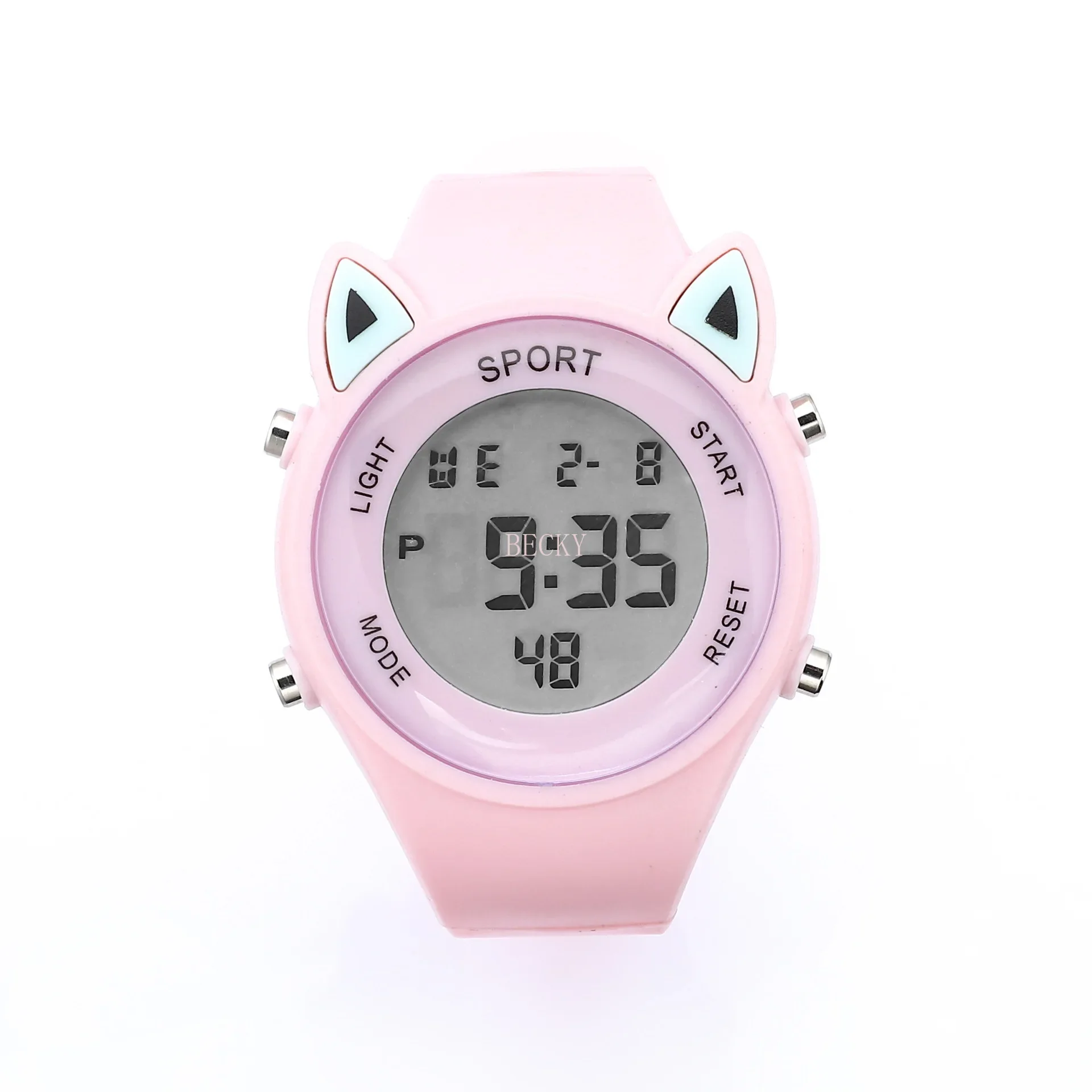 Children Electronic Cute Women Sport Luminous Watch College Style Electronic Watch Ins Cat Ears Shaped girl Digital Wristwatches