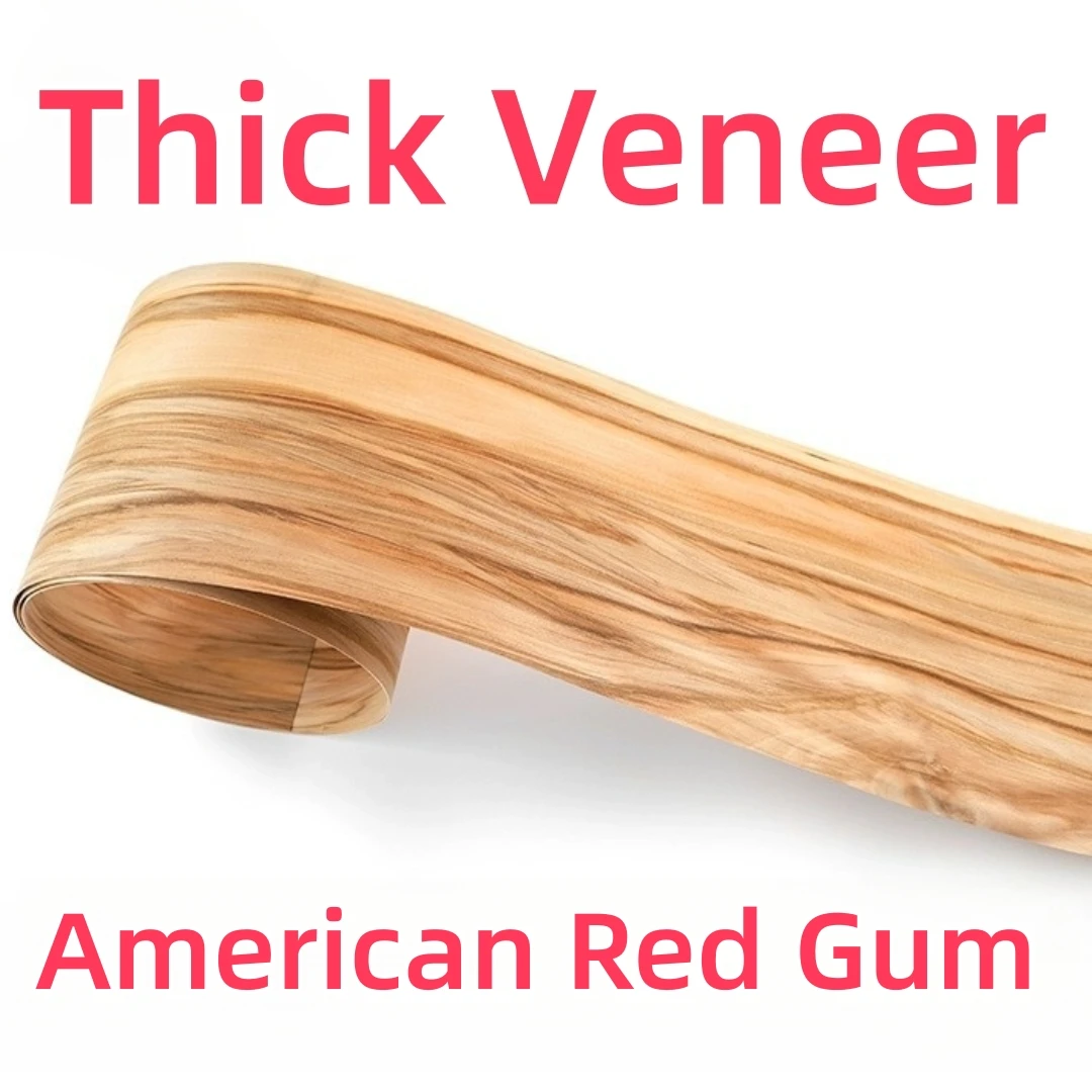Thick Cut Natural American Red Gum Satin Walnut Wood Veneer for Guitar Piano Panels Marquetry Inlay Art Handcrafted DIY