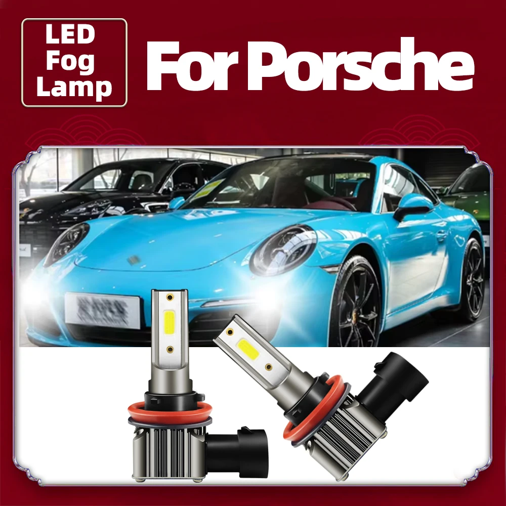 2 pçs led luzes de nevoeiro dianteiras 15000lm lâmpadas do carro h8 h11 auto lâmpadas dc 12v branco foglights para 911 997 2004-2012 boxster 987 2004-2012