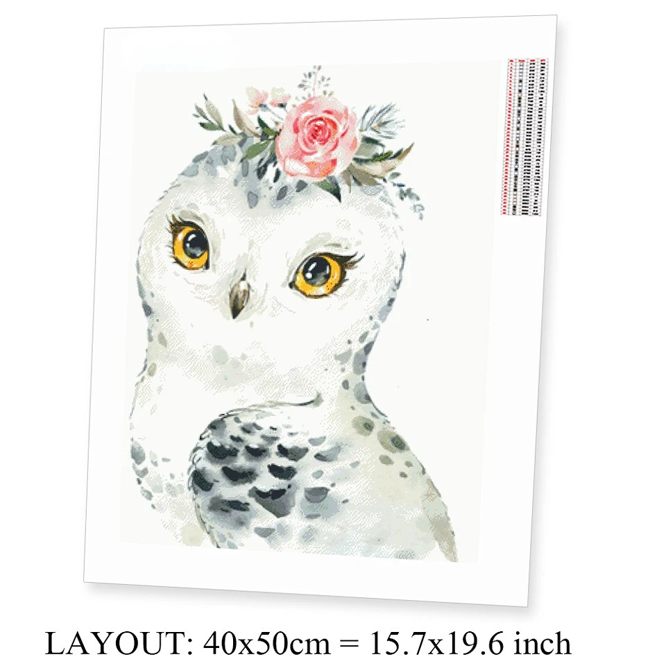 Diamond Painting Owl Flower Decor for Home Mosaic Animal Cross Stitch Kits Full Round Drill Rhinestones Sale Handicraft