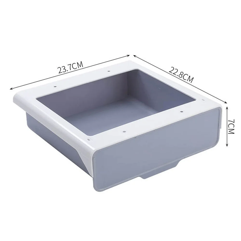 Under Drawer Box Table Under Kitchen Storage Holder Desk Organizer Memo Pen Stationery Storage Box Case Gray Large