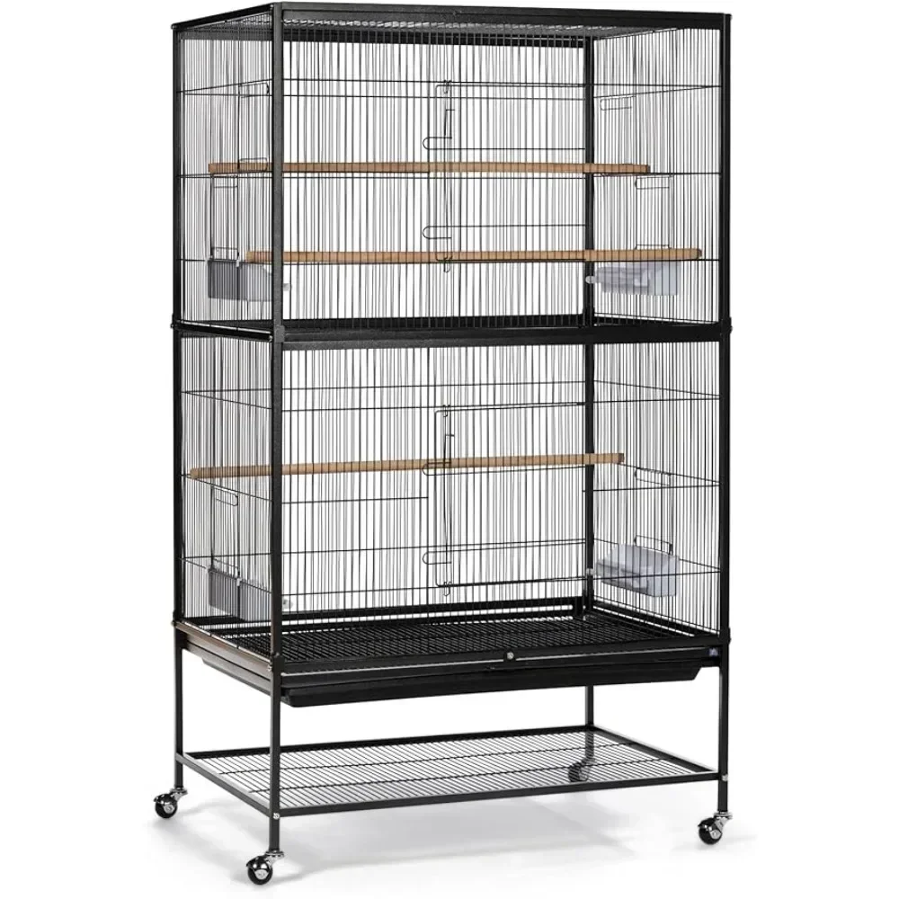 

Wrought Iron Flight Cage With Stand F040 Black Bird Cage Backpacks 31-Inch By 20-1/2-Inch By 53-Inch Aves Cages and Accessories