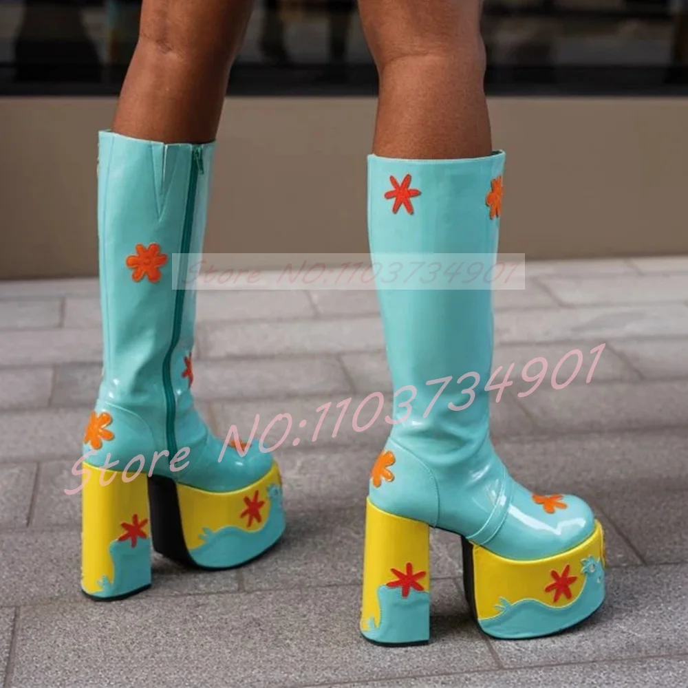 Stivali con plateau Patchwork - Women'S Shoes Y2K recensione e prezzo