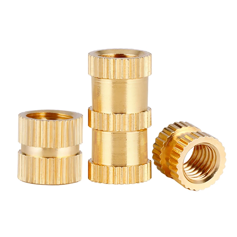 10/50/100pcs Brass Hot Melt Inset Nuts Heating Molding Copper Thread Inserts Nut Knurled Injection Nut M2 M2.5 M3 M4 M5 M6 M10