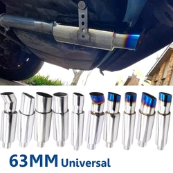 Car Exhaust Pipe Mufflers Universal ID 63MM Stainless Steel Exhaust System Racing Muffler Auto Exhaust-system Muffler Tail Pipe