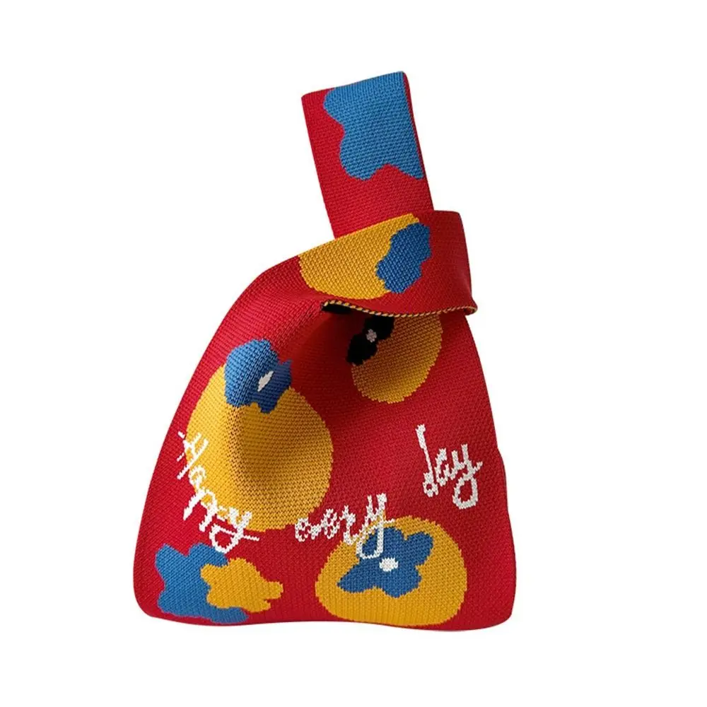 

Fashion Weave Knot Wrist Bag Wool Bucket Bag Shopping Bags New Year Knitted Bag New Year Gift Handbag Tote Bag Student