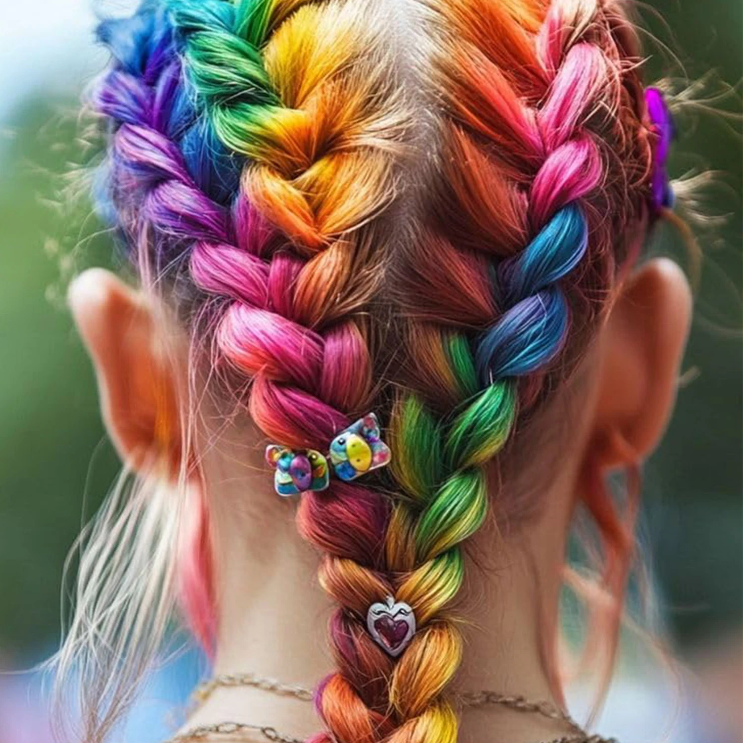 22-Zoll-Haarverlängerungen, glattes Haarteil, bunte Haarverlängerungen, Party-Highlights, Clip-in-lange synthetische Haarverlängerungen – Detail 2