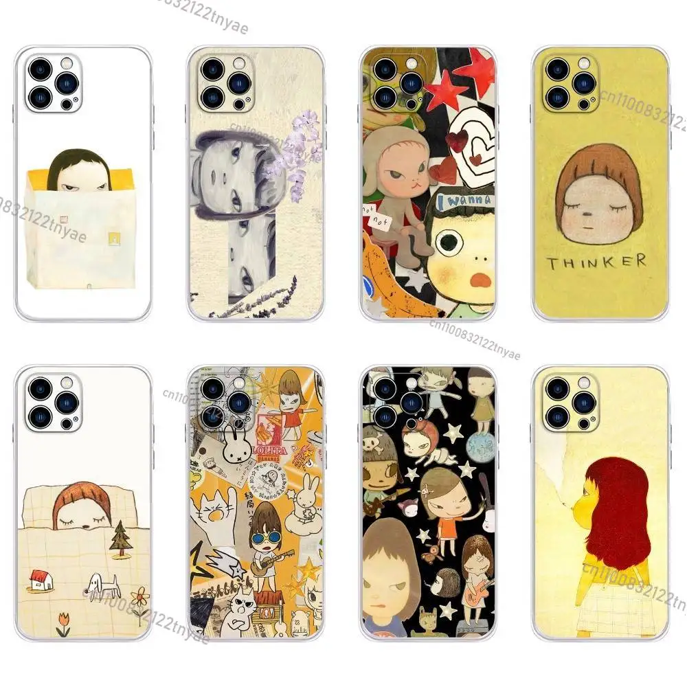 

Cute Y-Yoshitomo Nara Phone Case For iPhone 17,16,15,14,13,12,11, Plus,Pro,Max,XR,XS,Plus,E,Mini Transparent Soft Cover