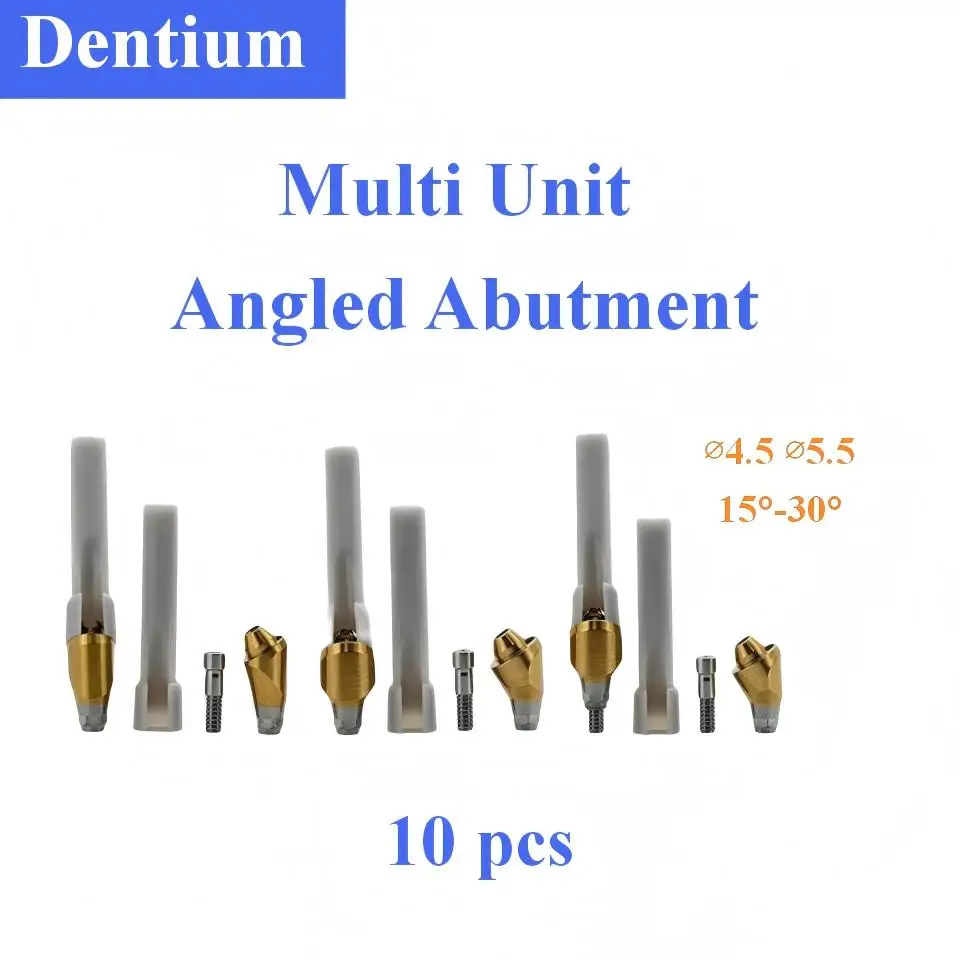 10Pcs/Pack Angled MUA Abutment Fit Dentium Implant System Angle Correction Screw Retained Framework Prosthodontic ReplacementLab