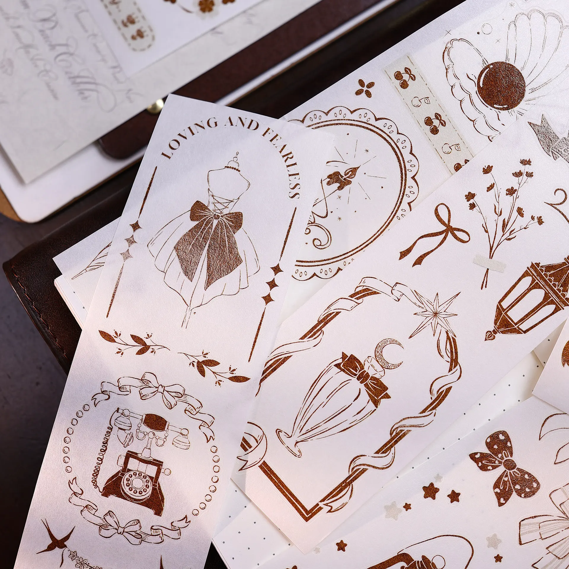 XiaoBaiJia Studio Vintage Caramel Collection Washi Paper Tape DIY Card Making Scrapbooking Decorative Sticker