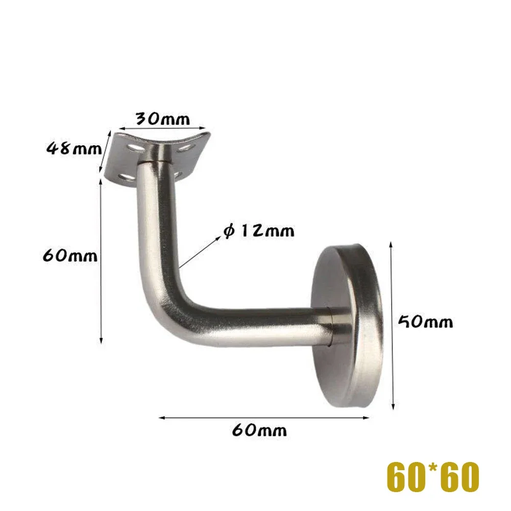 Handrail Brackets Wall Support Hand Bannister Mopstick Silver Strong For Fitting Handrail High Quality Stylish Look