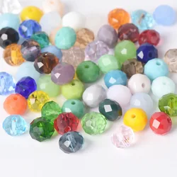 3mm 4mm 6mm 8mm 10mm 12mm 14 16 18mm Rondelle Faceted Czech Crystal Glass Solid Color Loose Spacer Beads for Jewelry Making DIY