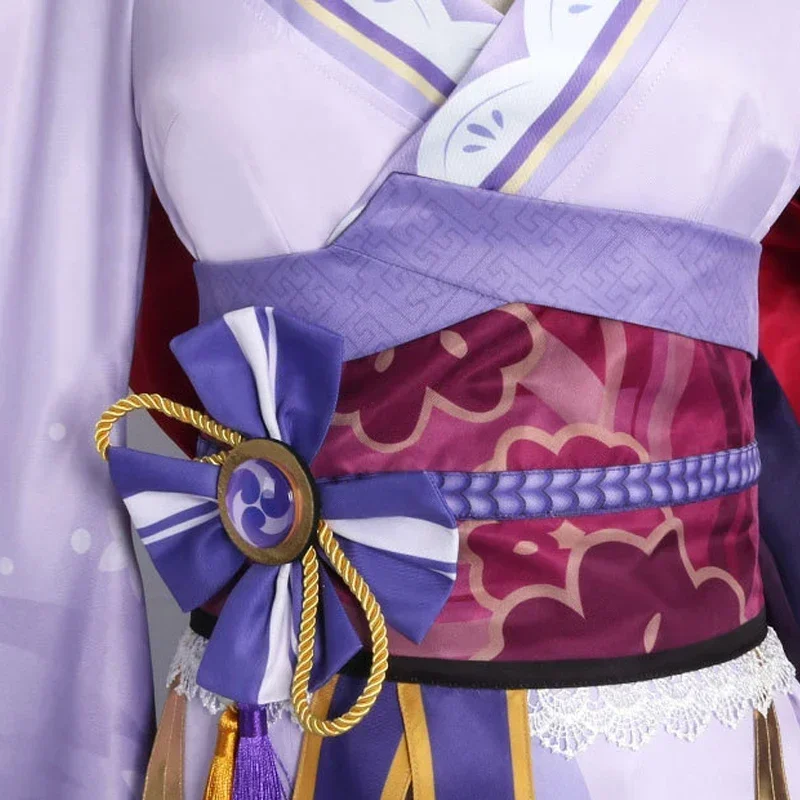 Genshin Impact Raiden Ei косплей костюм для взрослых карнавальная форма парик аниме Хэллоуин маскарад Raiden Shogun Beelzebul Outfi # 1 # В