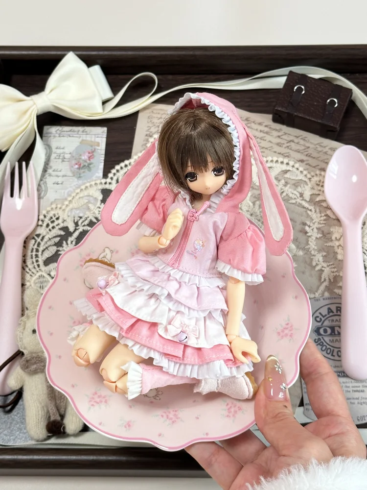 

Doll Clothes For OB24 Azone Doll Accessories Sweet Pink Black Blue Set Doll Dress Up Gift Diy Clothes(Only Clothes No Doll)